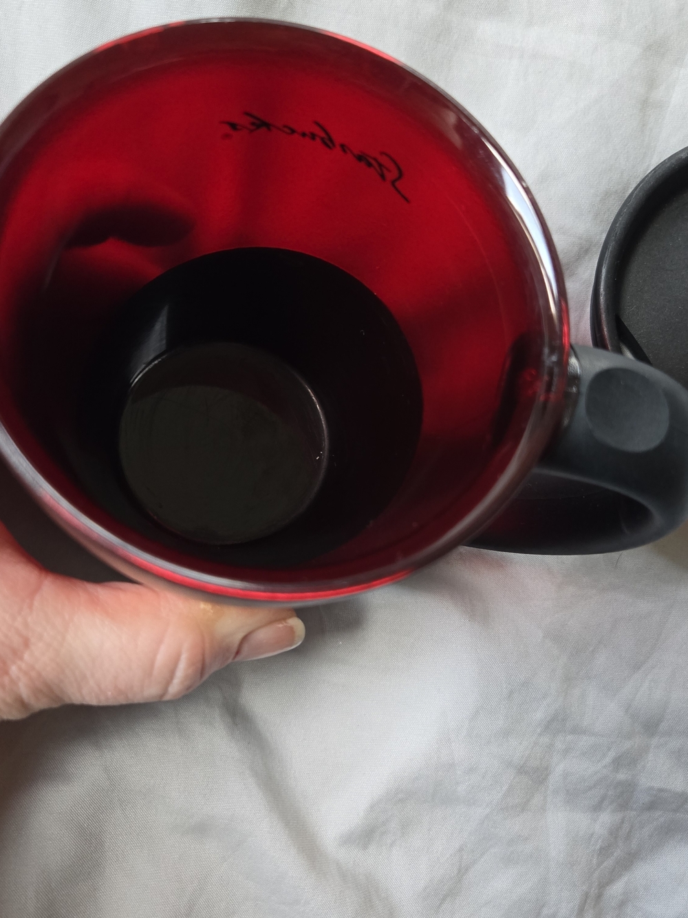 VINTAGE Y2K Rare 2001 Starbucks Red and Black Travel Mug with Lid - Picture 3 of 8